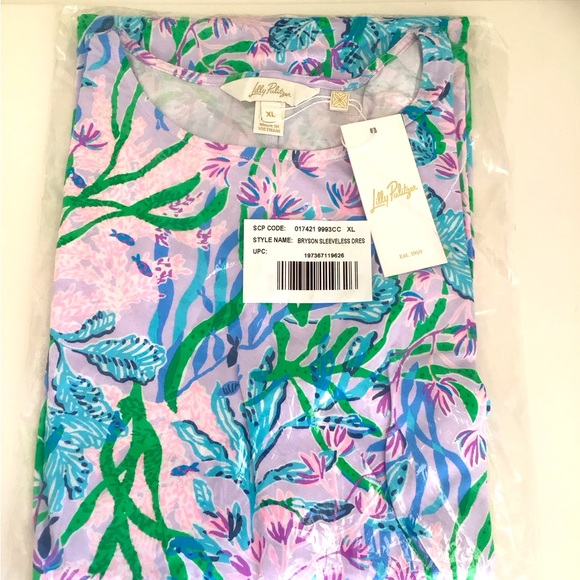 Lilly Pulitzer Bryson Dress Multi Seacret Escape New In Package - Picture 3 of 12